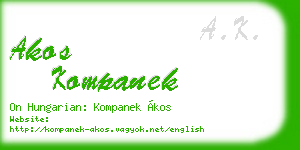 akos kompanek business card